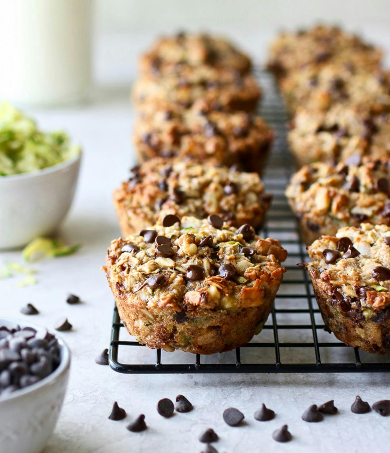 Zucchini Banana Baked Oatmeal Cups