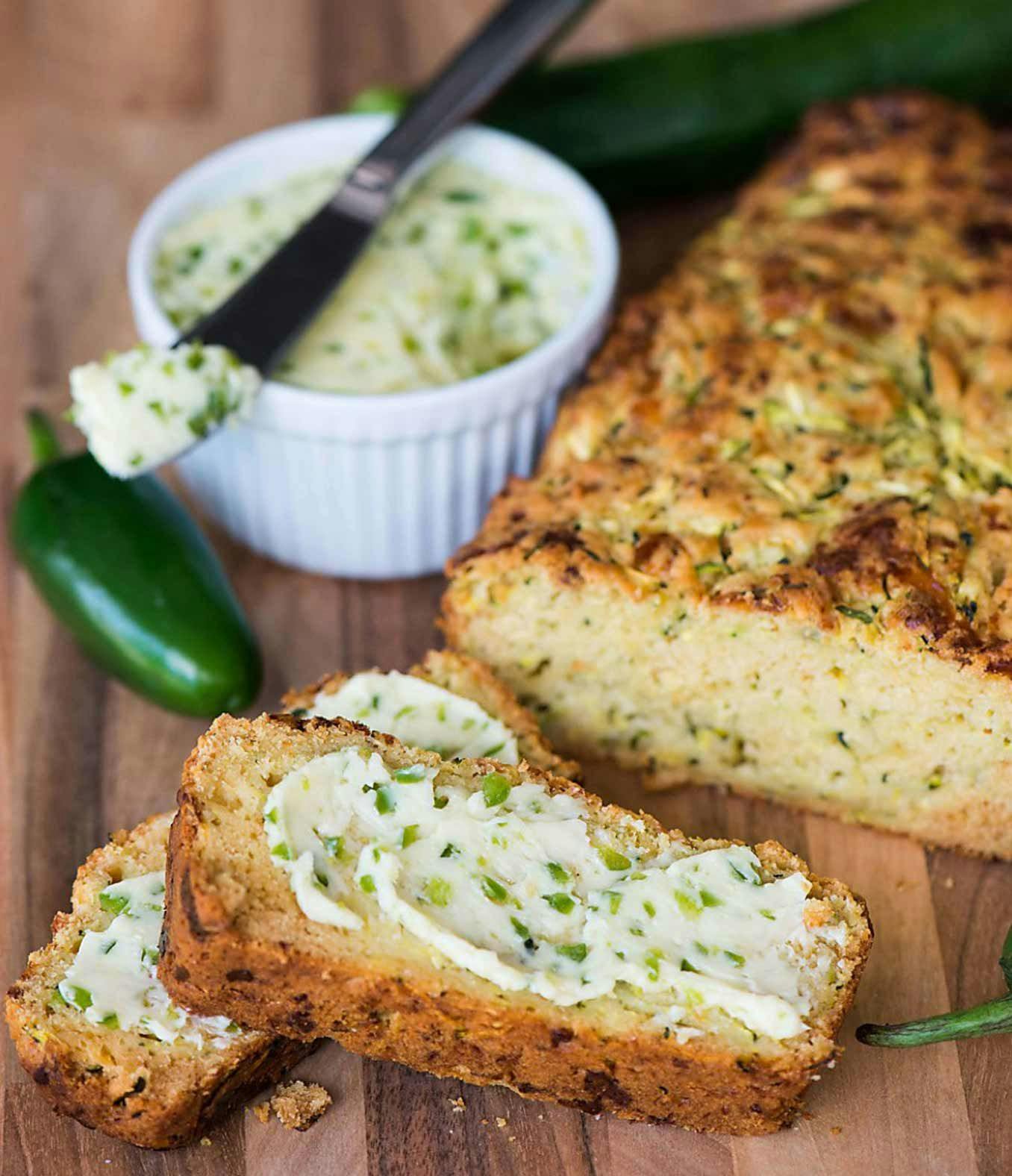 Zucchini Cheddar Bread & Jalapeño Butter