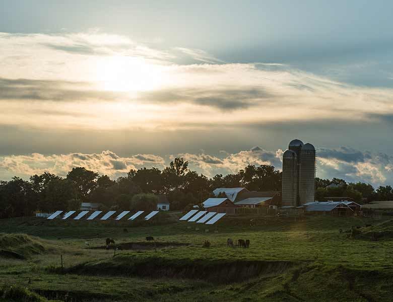 Solar panels on the Placke's Organic Valley family farm