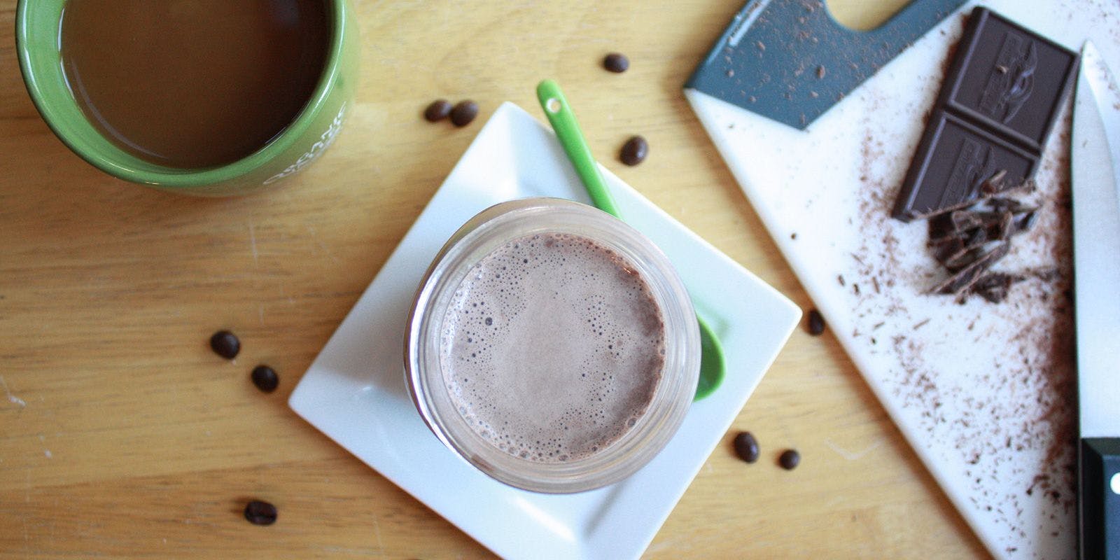 Overhead table shot of DIY Peppermint Mocha by Annie Christianson