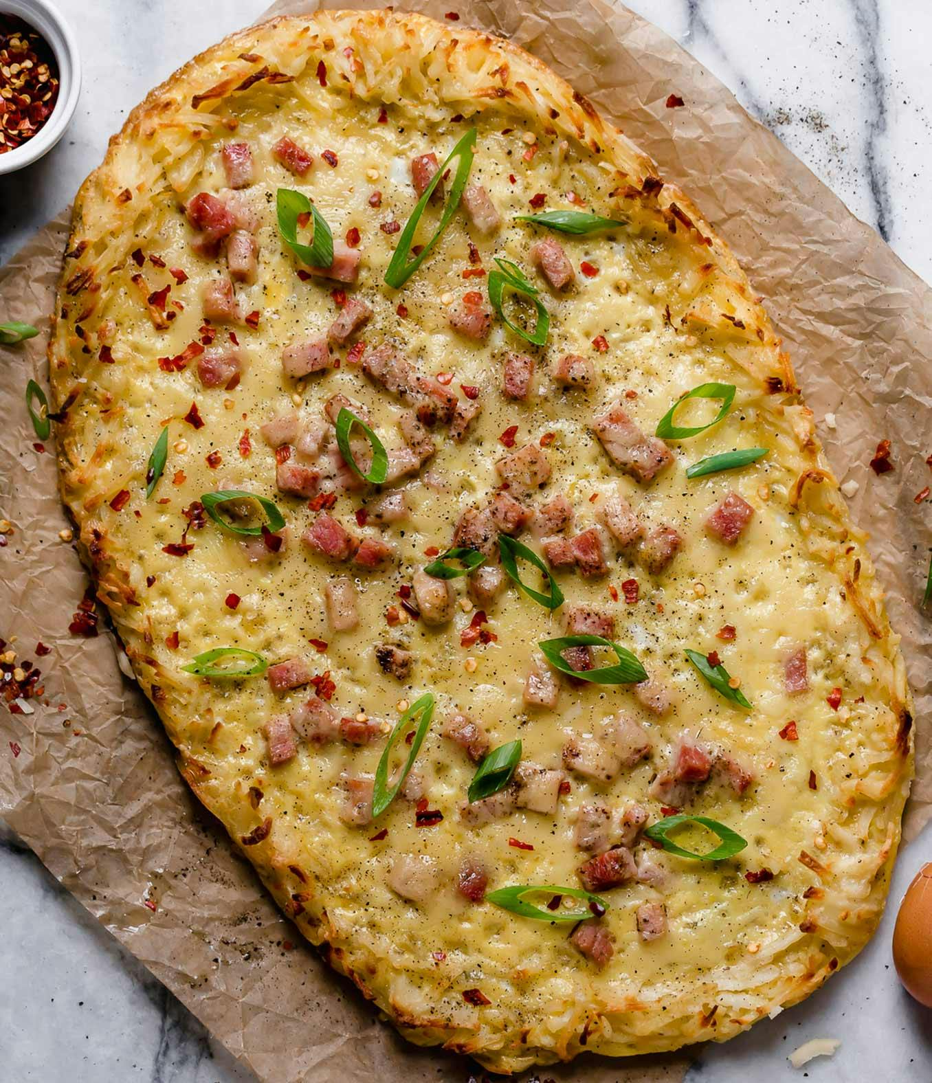 Breakfast Pizza with Hash Brown Crust