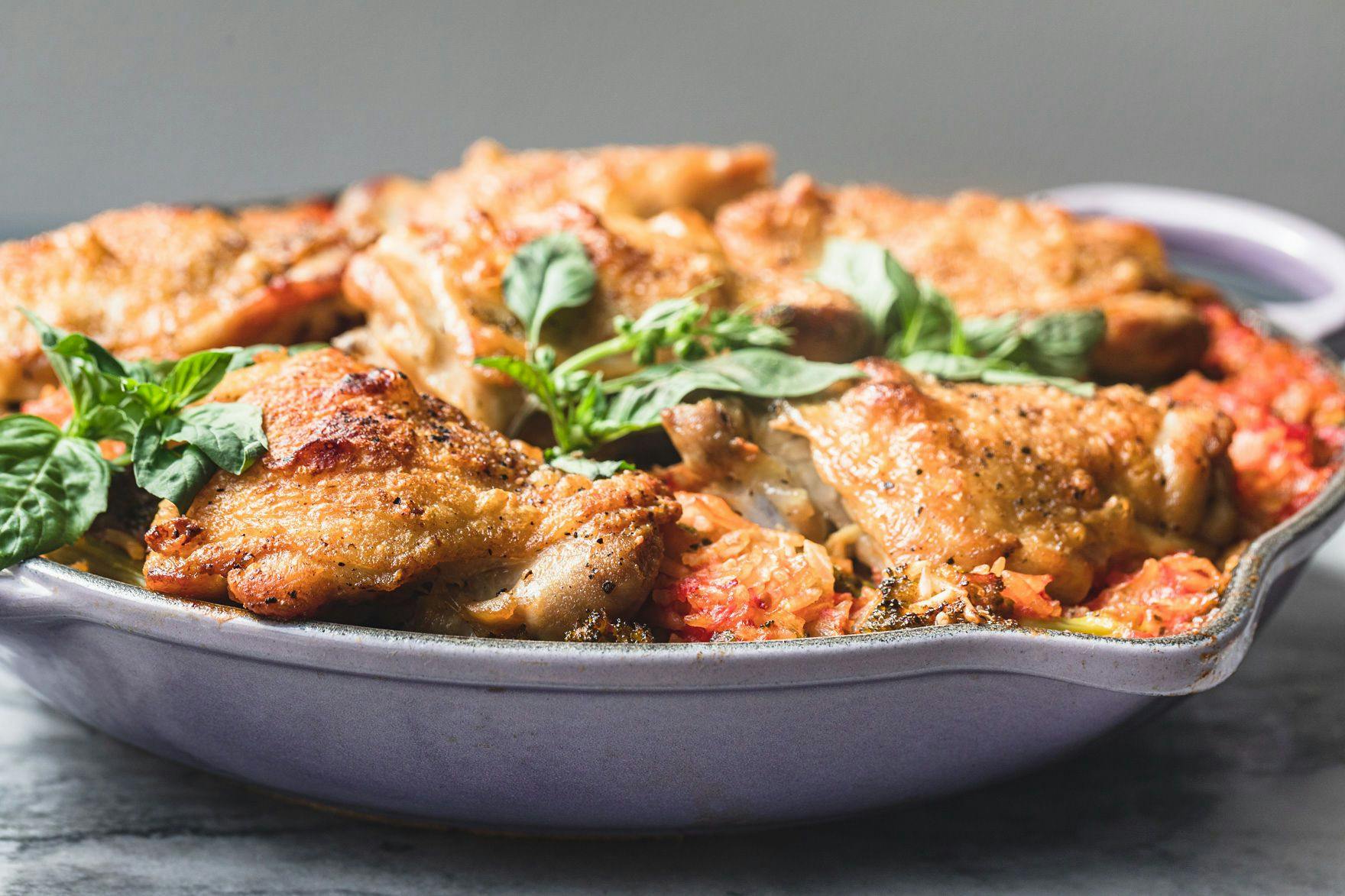 Sheet Pan Caper-Butter Chicken Dinner. Photo by Daniela Gerson.