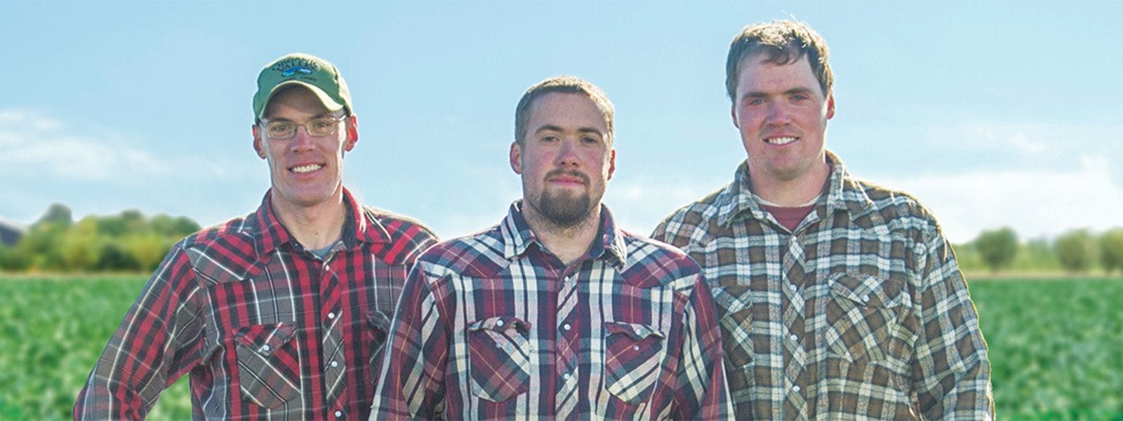 Joe, Mike and Keith Langmeier on their farm.