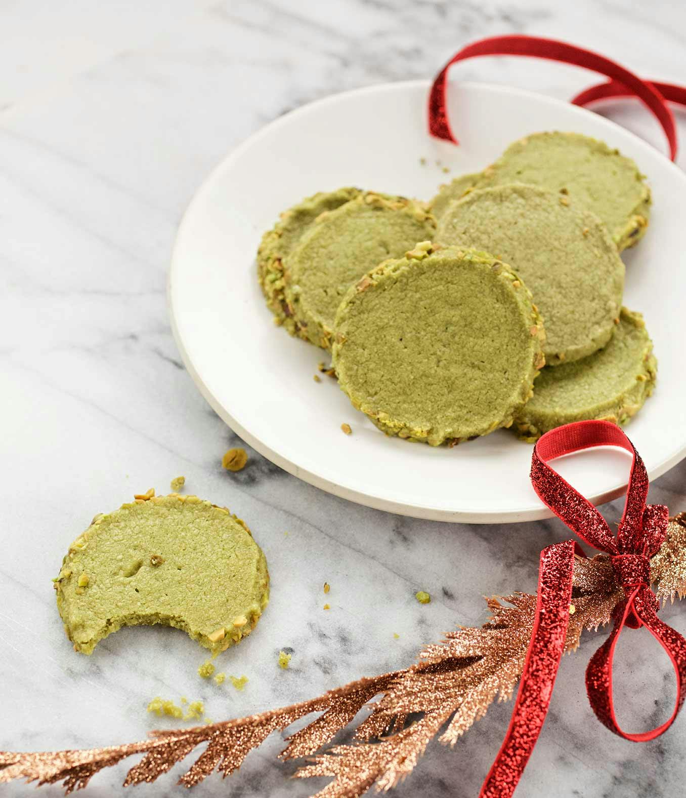 Matcha Shortbread Cookies