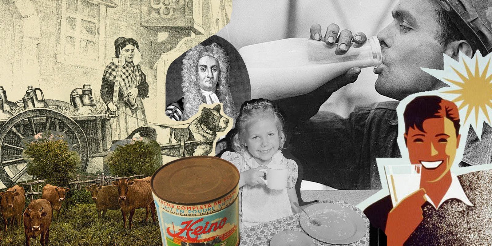 History of milk collage.