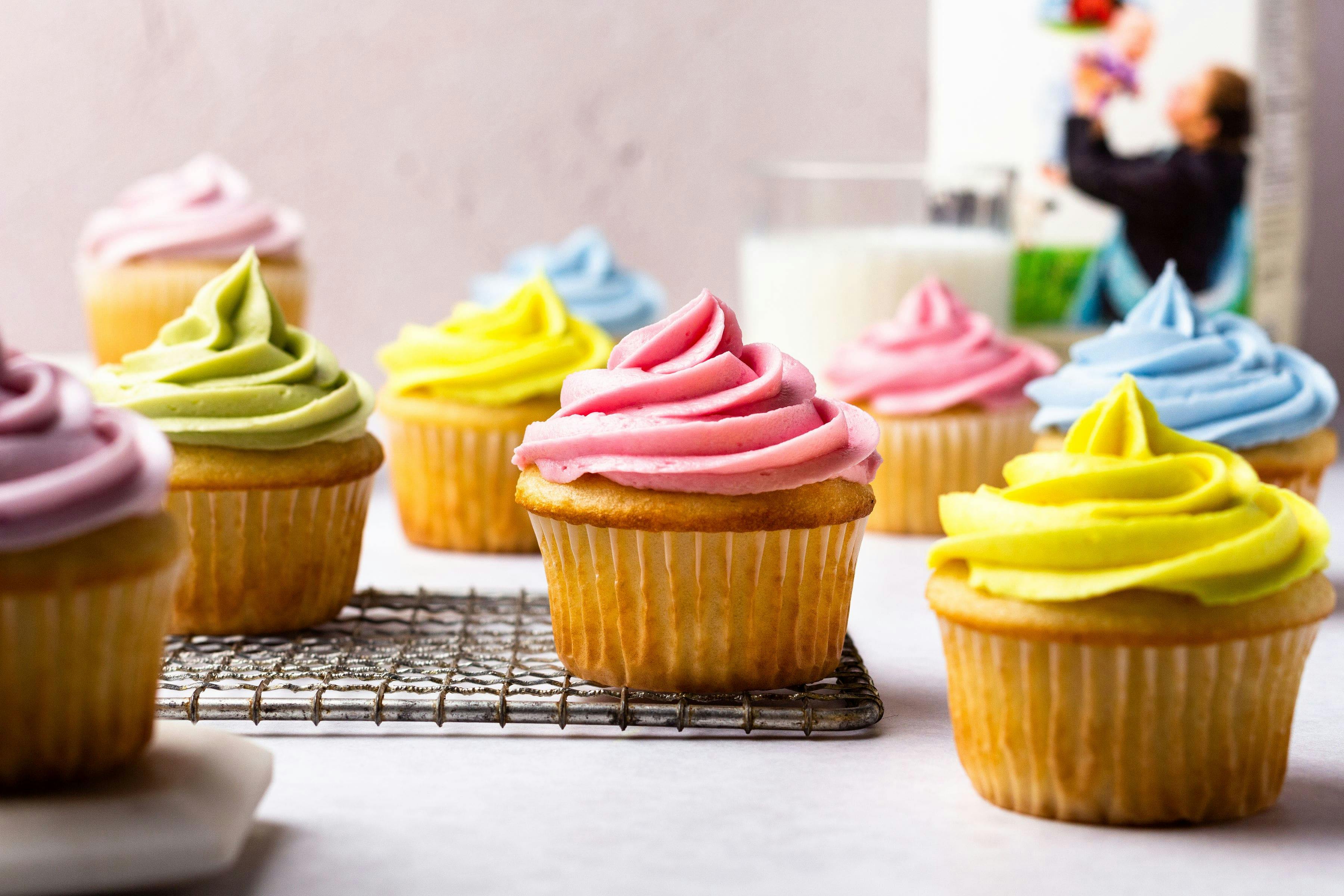 An array of cupcakes.