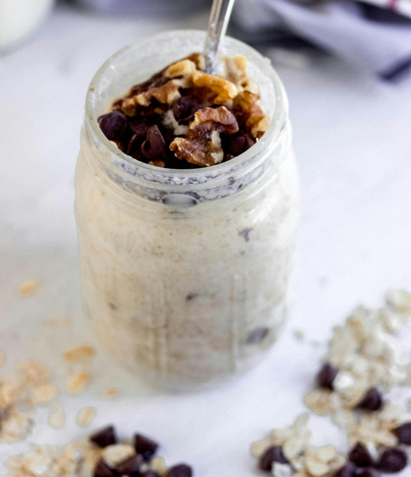 Chocolate Chip Cookie Dough Overnight Oats